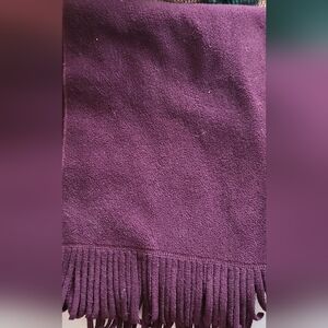 Purple Polar Fleece Fringe Scarf